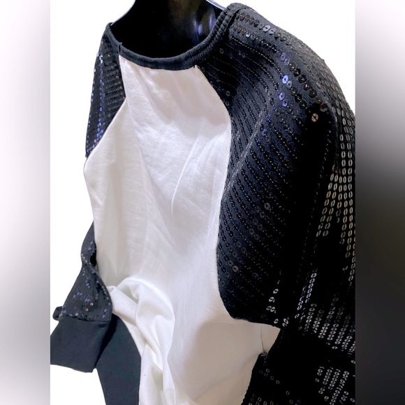 NFL Vintage NEW ORLEANS SAINTS Sequined FLEECE LINED JERSEY Size 2X Black White - Picture 6 of 15